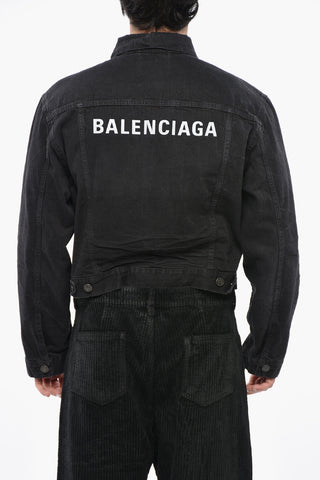 Giubbotto UNISEX in Denim con Logo Stampato