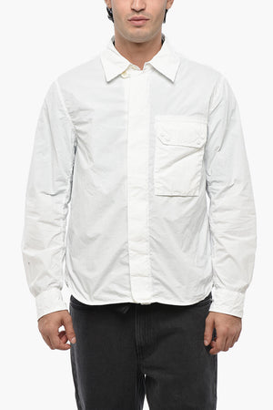 Overshirt in Tinta Unita con Chiusura a Scomparsa e Taschino