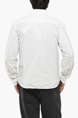 Overshirt in Tinta Unita con Chiusura a Scomparsa e Taschino