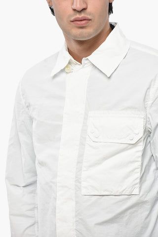 Overshirt in Tinta Unita con Chiusura a Scomparsa e Taschino