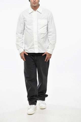 Overshirt in Tinta Unita con Chiusura a Scomparsa e Taschino