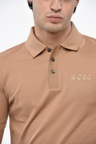 Solid Color Polo Shirt with Embroidered Logo