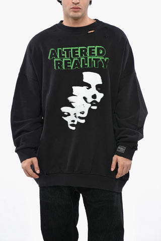 Rundhals-Sweatshirt ALTERED REALITY im Vintage-Look mit Frontprint