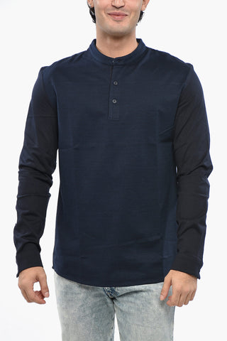 Langärmeliges Uni-Henley-T-Shirt