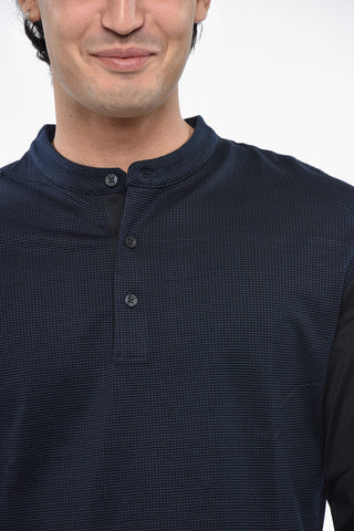 Langärmeliges Uni-Henley-T-Shirt