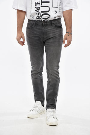 Extra Slim Straight-Leg Jeans with 17cm Logo Patch L.30