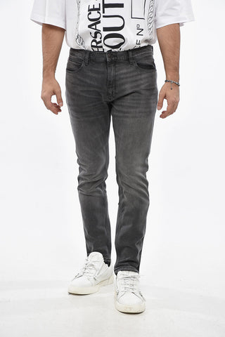 Extra Slim Straight-Leg Jeans with 17cm Logo Patch L.30