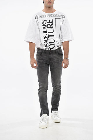 Extra Slim Straight-Leg Jeans with 17cm Logo Patch L.30