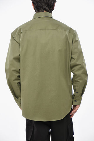 Overshirt in Cotone Leggero con Colletto Button-Down e Doppio Taschino