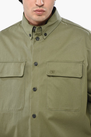 Overshirt in Cotone Leggero con Colletto Button-Down e Doppio Taschino