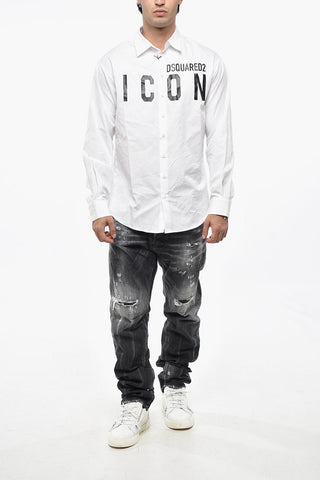 Camicia ICON in Popeline con Stampa Frontale