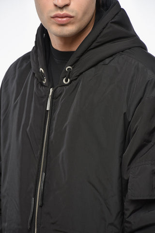 Giubbotto in Cotone e Nylon Reversibile con Cappuccio