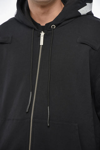 Giubbotto in Cotone e Nylon Reversibile con Cappuccio