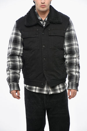 Overshirt TEDDY in Denim con Maniche a Quadri