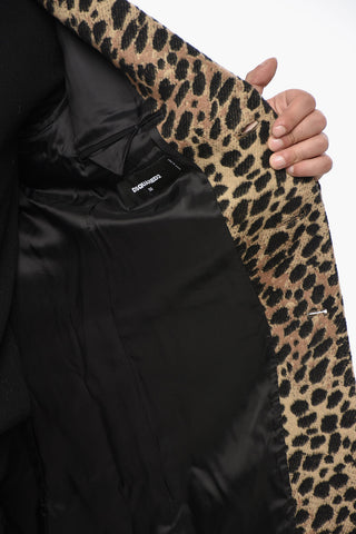 Maxi 70'S Animal-Print Coat with Glitter Collar