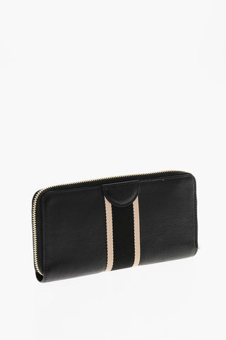 Textured Leather Wallet with Contrasting Detail