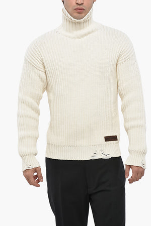 Cotton and Nylon Turtleneck Sweater