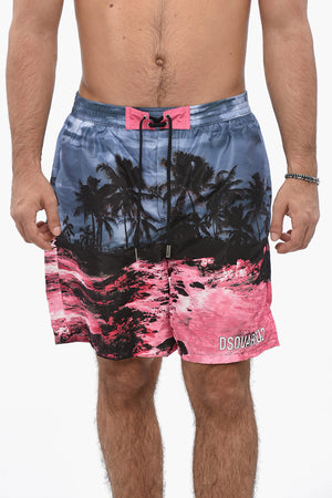 Costume da Bagno Boxer PALM in Nylon Fantasia