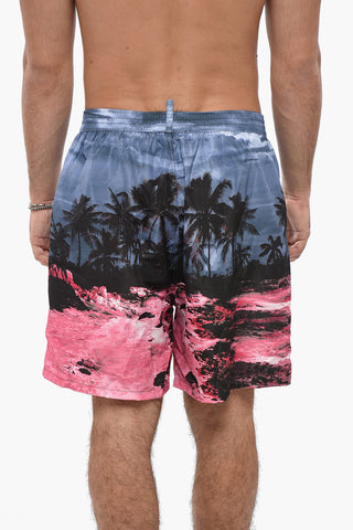 Costume da Bagno Boxer PALM in Nylon Fantasia