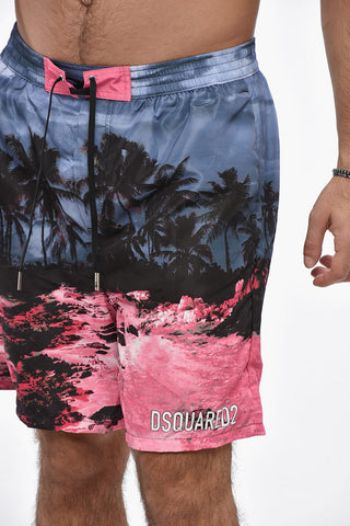 Costume da Bagno Boxer PALM in Nylon Fantasia