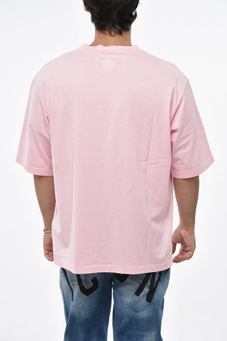 Unifarbenes Rundhals-T-Shirt Mit Logo