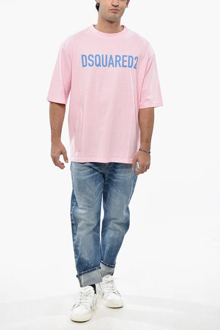 Unifarbenes Rundhals-T-Shirt Mit Logo