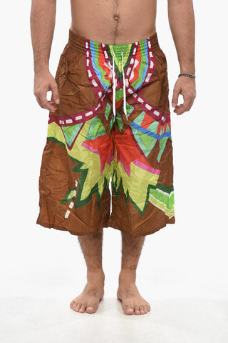 Costume da Bagno Boxer Extra Long con Motivo Astratto
