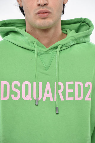 Felpa Hoodie in Cotone con Stampa Logo