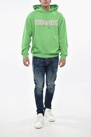 Felpa Hoodie in Cotone con Stampa Logo