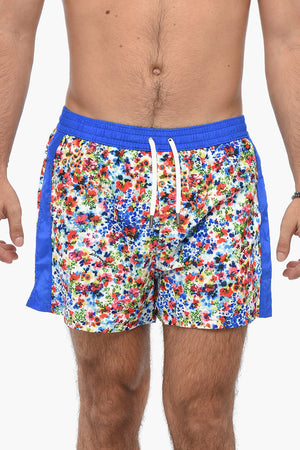 Costume da Bagno Boxer in Nylon Motivo Floreale