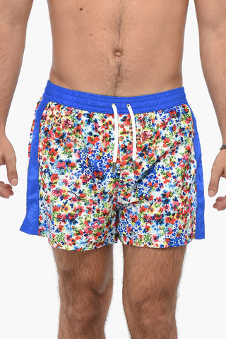 Costume da Bagno Boxer in Nylon Motivo Floreale
