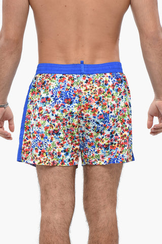 Costume da Bagno Boxer in Nylon Motivo Floreale