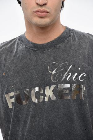 Tank Top Effetto Acid Wash e Distressed