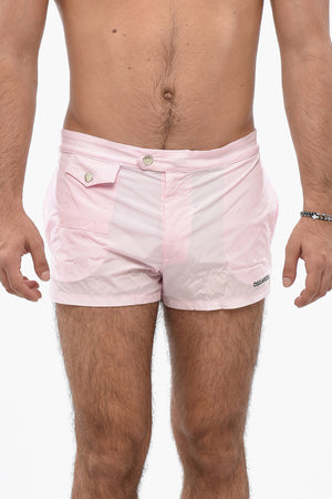 Costume da Bagno Boxer in Nylon con Tasca Utility