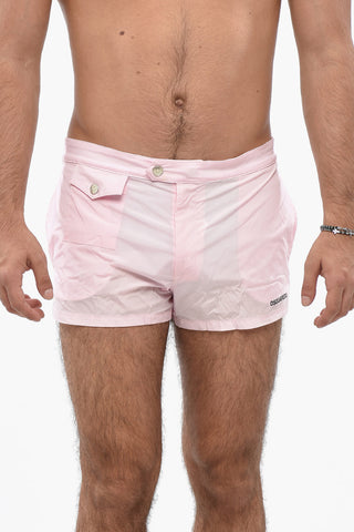 Costume da Bagno Boxer in Nylon con Tasca Utility