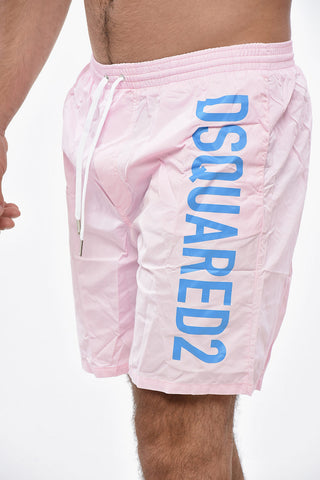 Boxer-Badehose Aus Nylon Mit Aufgedrucktem Logo