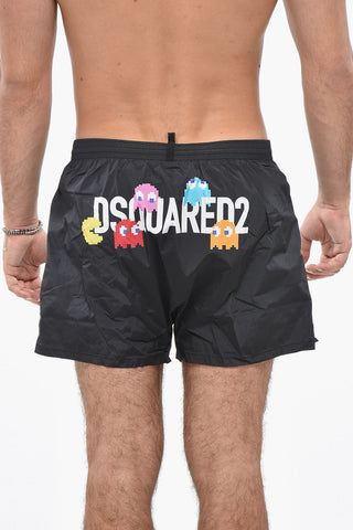 PAC-MAN X D2 Costume da Bagno Boxer in Nylon con Stampa