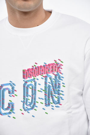 ICON Cotton Fleece Crewneck Sweatshirt with Embossed Logo