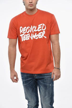 Unifarbenes Rundhals-T-Shirt