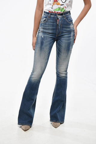 Jeans Svasati Effetto Vintage in Denim Stretch 28cm 