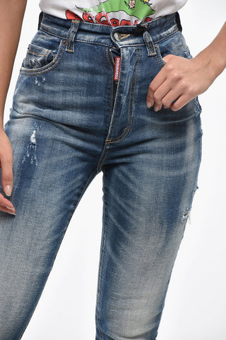 Jeans Svasati Effetto Vintage in Denim Stretch 28cm 
