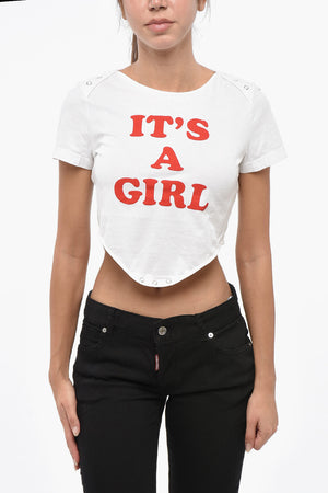 T-Shirt MINI FIT in Uni mit Kontrastdruck