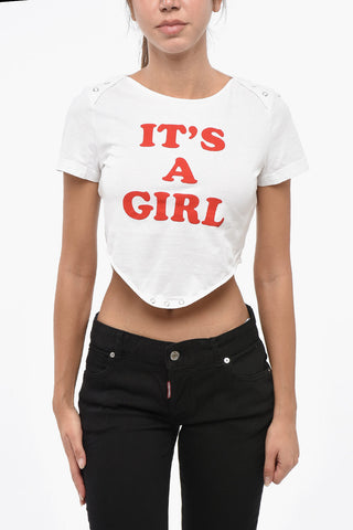 T-Shirt MINI FIT in Uni mit Kontrastdruck