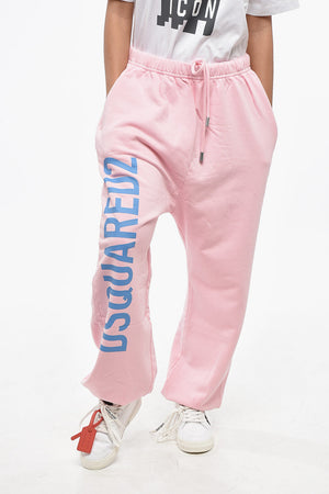 Brushed Cotton Joggers L.A.FIT with Maxi Printed Logo