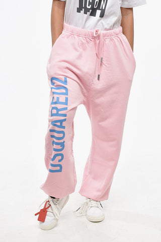Brushed Cotton Joggers L.A.FIT with Maxi Printed Logo