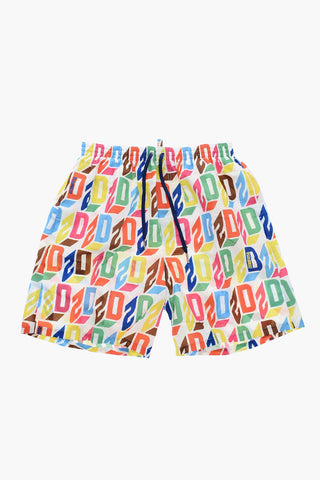 Costume da Bagno Boxer con Motivo Monogram