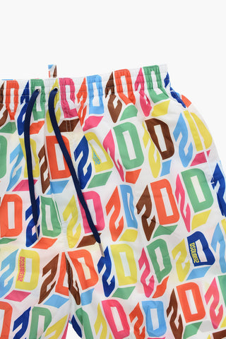 Costume da Bagno Boxer con Motivo Monogram