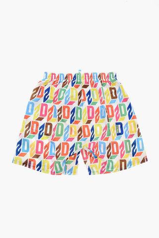 Costume da Bagno Boxer con Motivo Monogram
