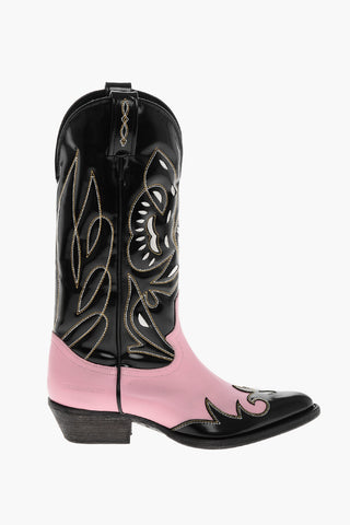 Stivali Texani COWBOY in Pelle Spazzolata Bicolore