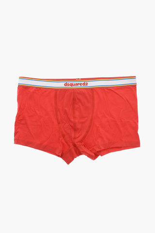 Stretch Cotton Trunk with Logoed Waistband